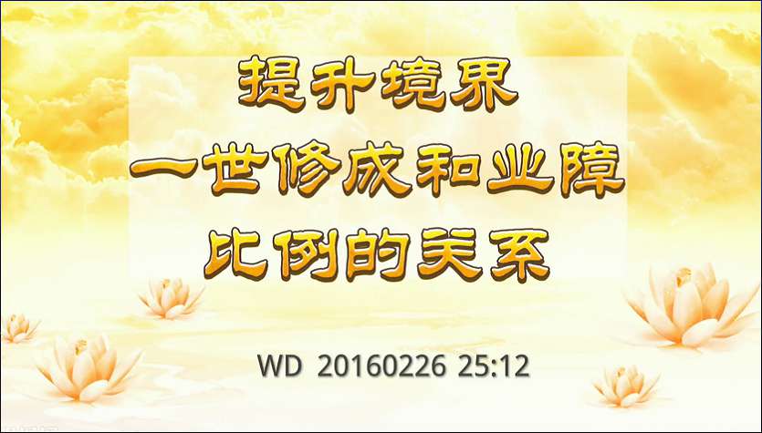 14.  提升境界，一世修成和业障比例的关系