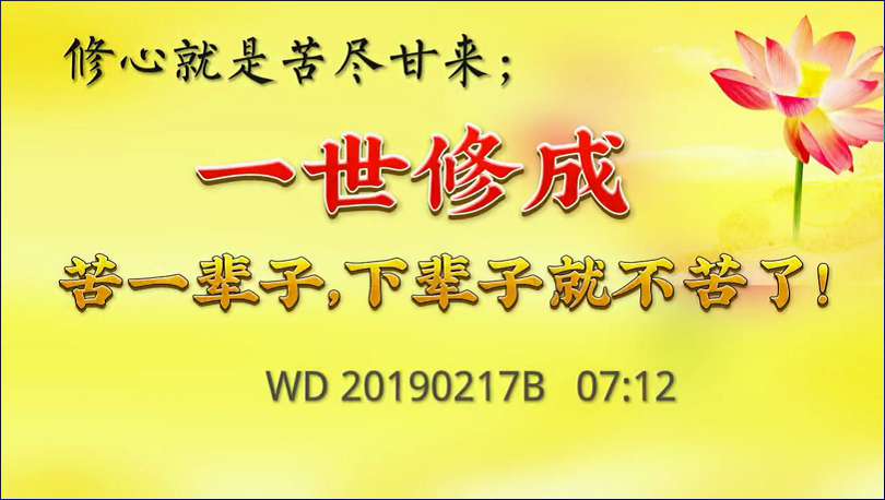 14. 修心就是苦尽甘来,一世修成,苦一辈子,下辈子就不苦了