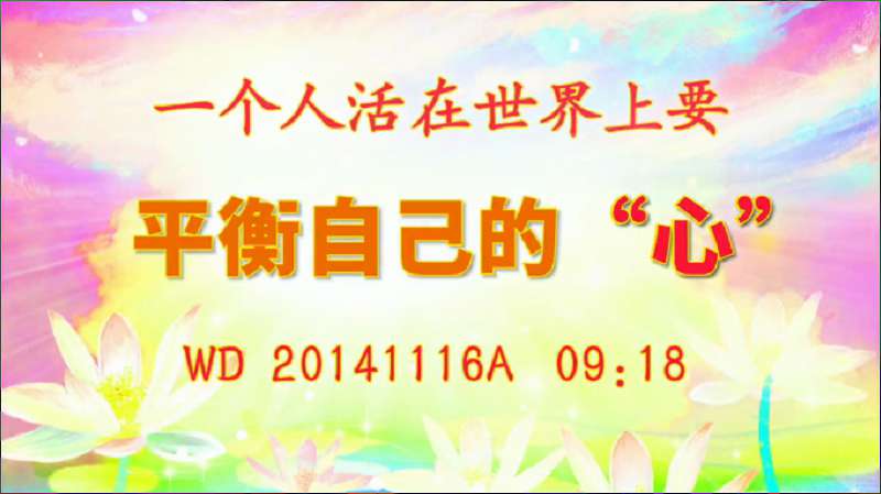 28. 一个人活在世界上,要平衡自己的"心"