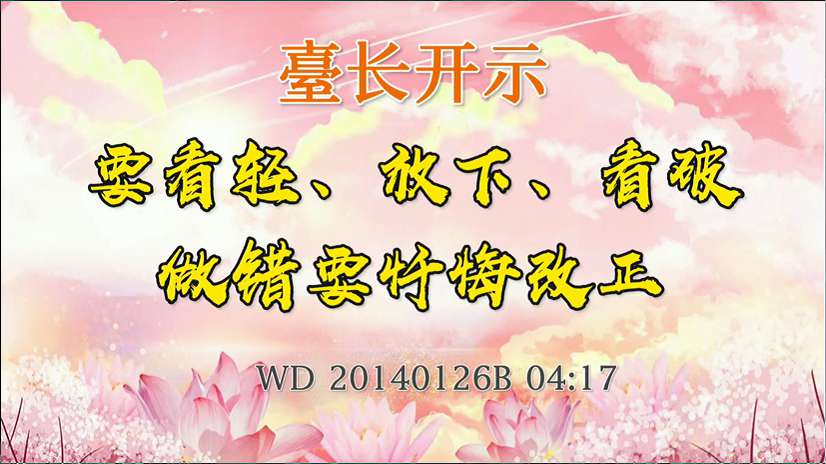 43. TZ开示要看清、放下、看破,做错要忏悔改正