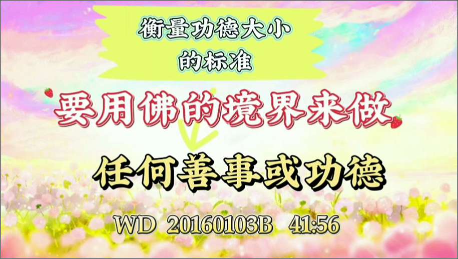 59. "衡量功德大小的标准,要用佛的境界来做任何善事或功德 问答20160103B 41:56"