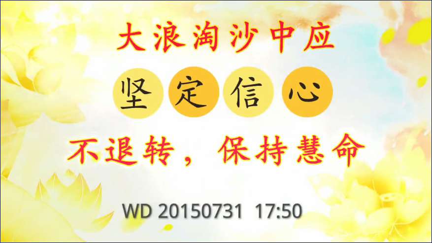 73. 大浪淘沙中应坚定信心,不退转,保持慧命!!问答20150731 17:50