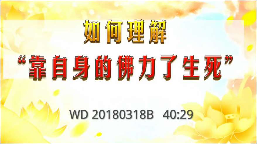 74. 如何理解“靠自身的佛力了生死”!问答20180318B 40:29