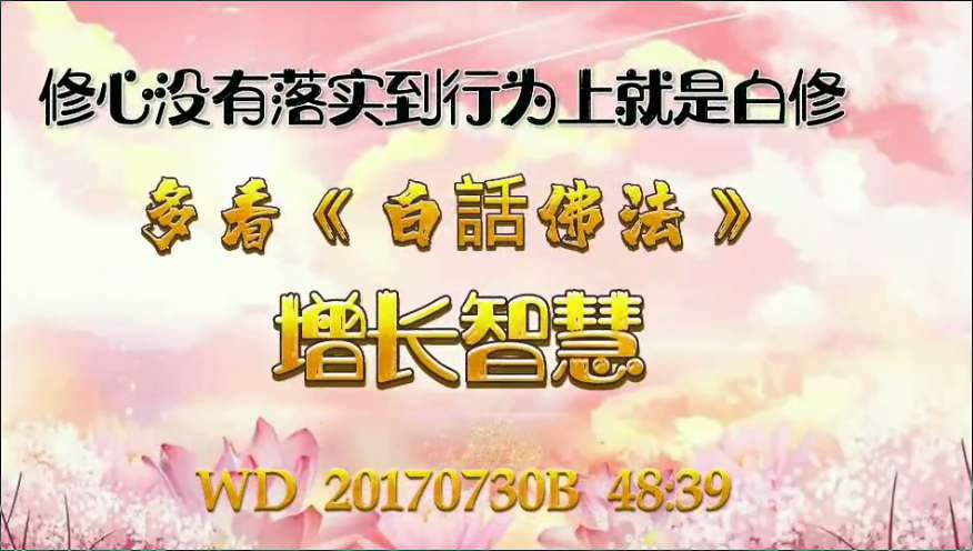 78. 修心没有落实到行为上就是白修;多看《 白 話 佛 法 》增长智慧!问答20170730B 48:39