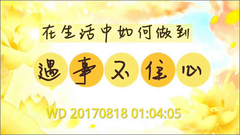 90. 在生活中如何做到遇事不住心(问答20170818)
