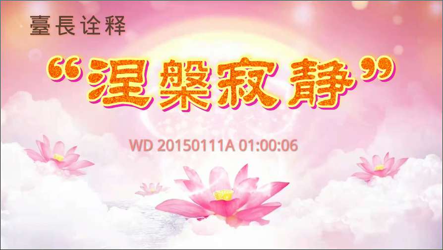 103. 臺長诠释“涅槃寂静(问答20150111)