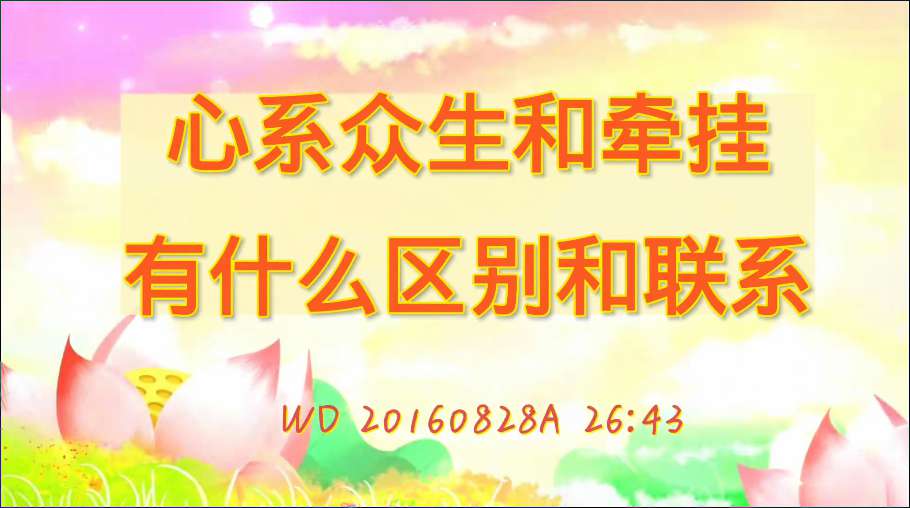14. 心系众生和牵挂有什么区别和联系(问答20160828)