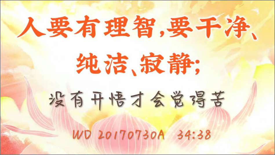 25. 人要有理智,要干净、纯洁、寂静;没有开悟才会觉得苦(问答20170730)