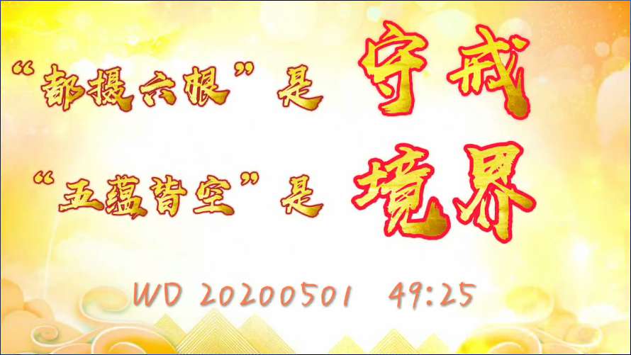 33. “都摄六根”是守戒,“五蕴皆空”是境界(问答20200501)