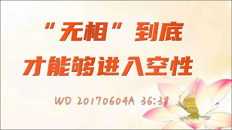 44. “无相”到底,才能够进入空性(问答20170604)