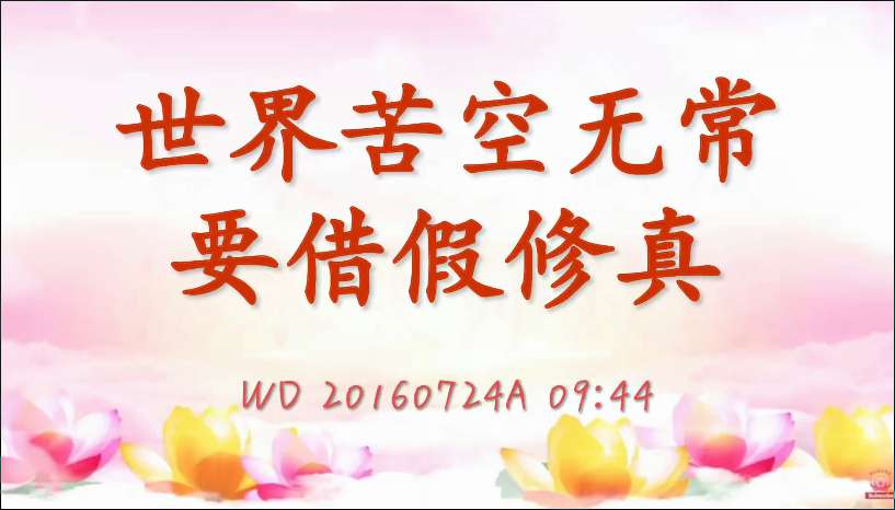 65. 世界苦空无常,要借假修真(问答20160724)