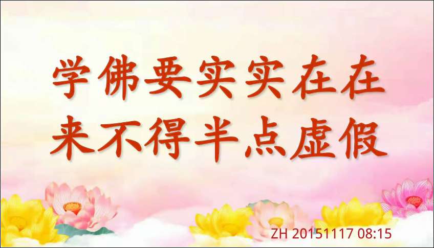 69. 学佛要实实在在,来不得半点虚假 (说话20151117)