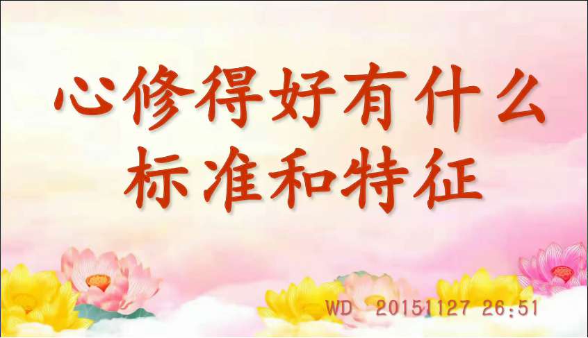 73. 心修得好有什么标准和特征 (问答20151127)