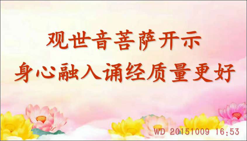74. 观世音菩萨开示,身心融入诵经质量更好(问答20151009)